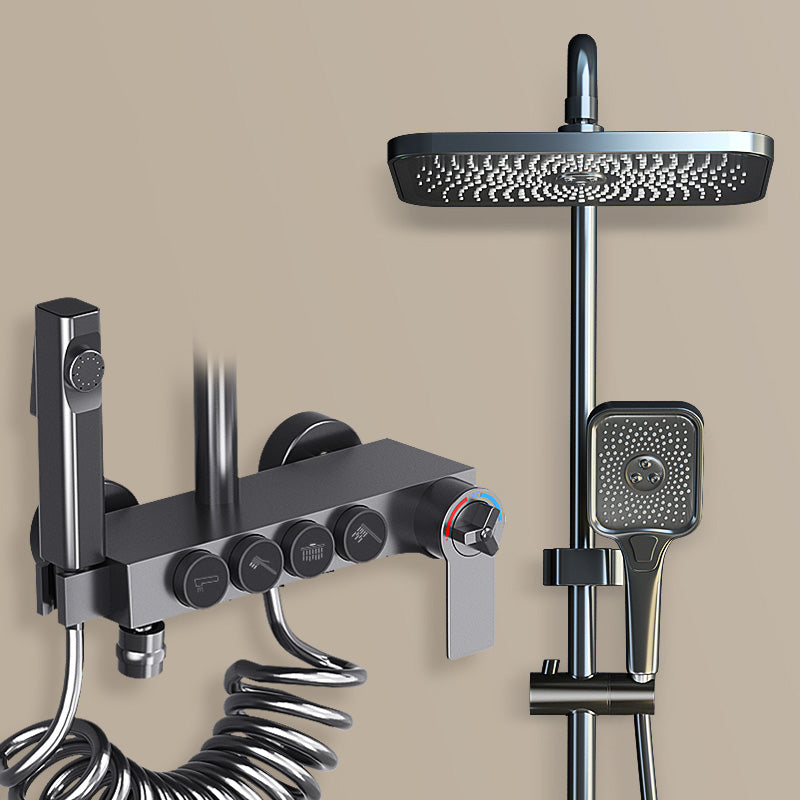 Modern Shower Set Solid Color Valve Included Bath Tub and Shower Head Set