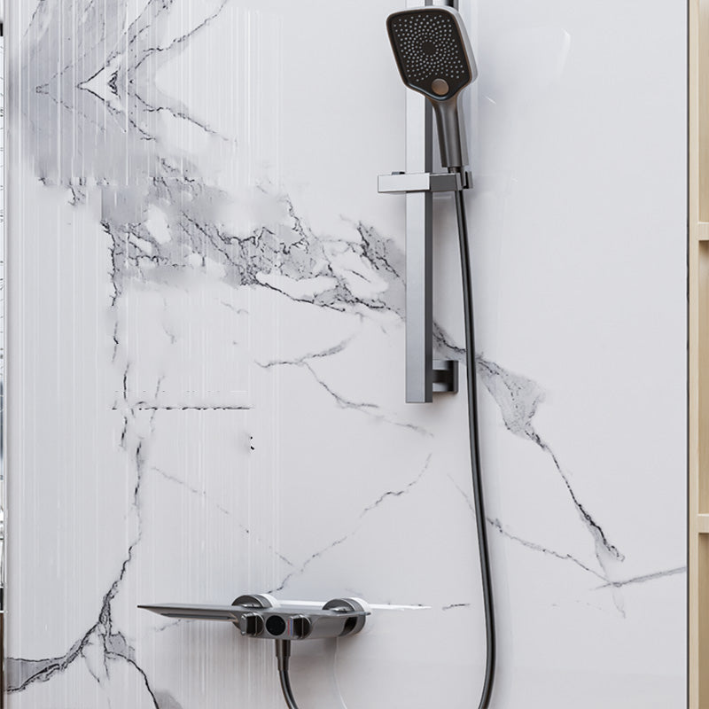 Modern Plain Shower Trim Adjustable Water Flow Wall Mount Shower Head Combo