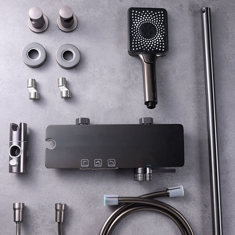 Wall Mount Shower Set Solid Color Adjustable Spray Pattern Shower Combo