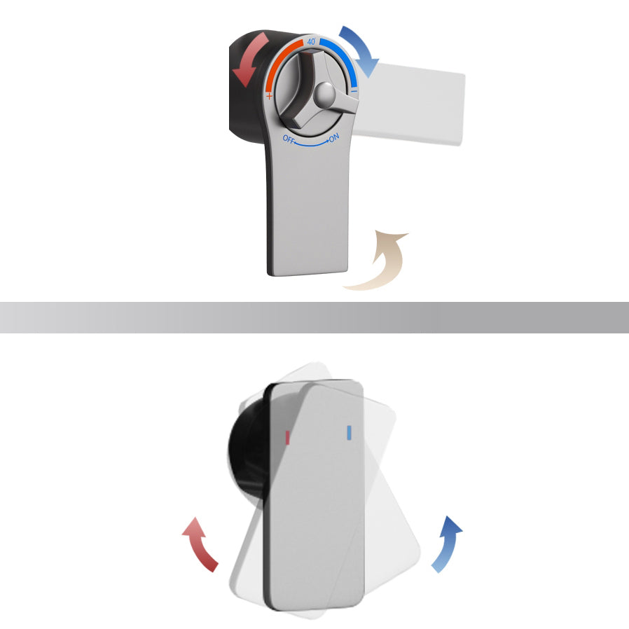 Modern Plain Shower Trim Temperature Control Slide Bar Included Shower System