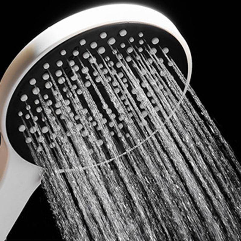 Round Shower Set White Wall Mounted Handshower Lever Handle Shower Hose Swivel Shower Set