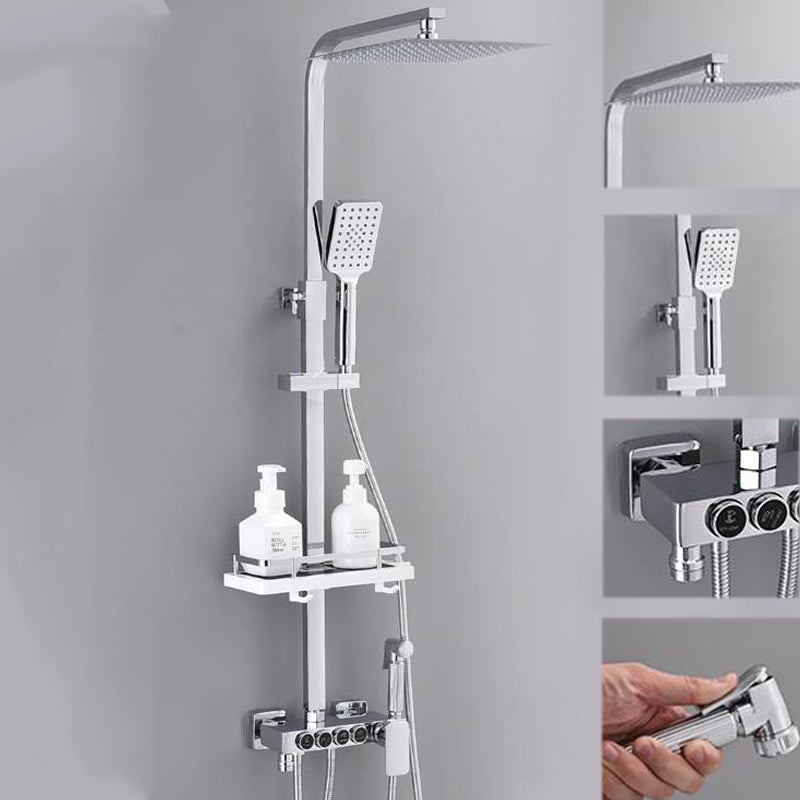 Shower System Rain Handheld Shower Head Wall mounted Adjustable Water Flow Shower System