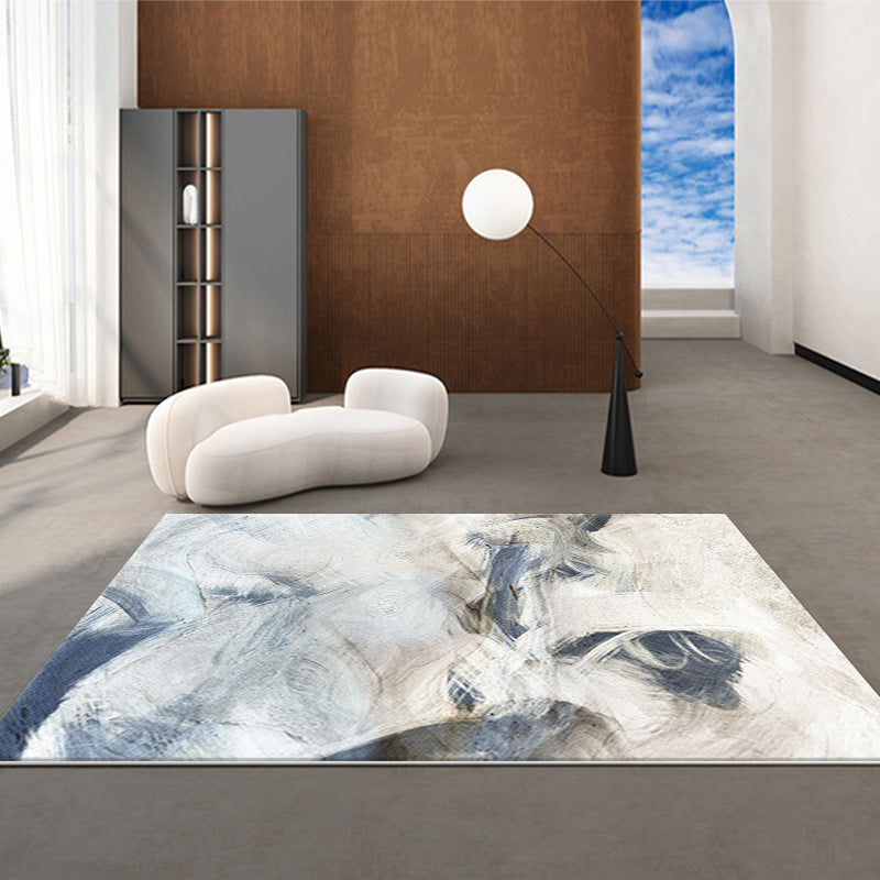 Green Modern Rug Polyester Graphic Area Rug Washable Rug for Living Room