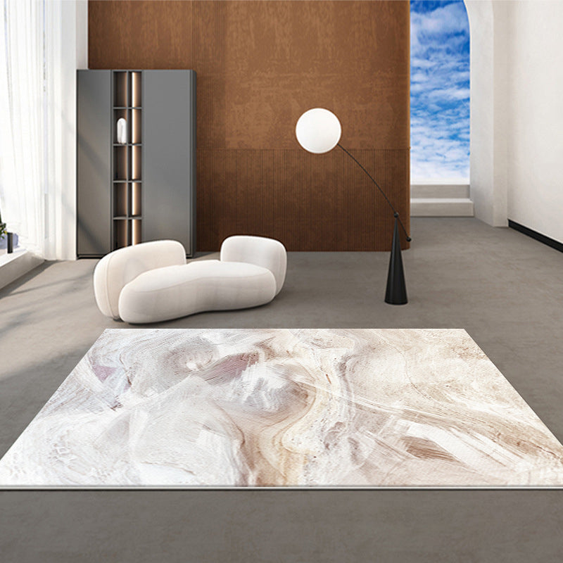 Green Modern Rug Polyester Graphic Area Rug Washable Rug for Living Room