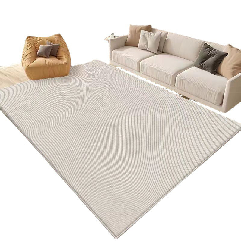 Grey Striped Carpet Modern Polyester Carpet Washable Carpet for Drawing Room