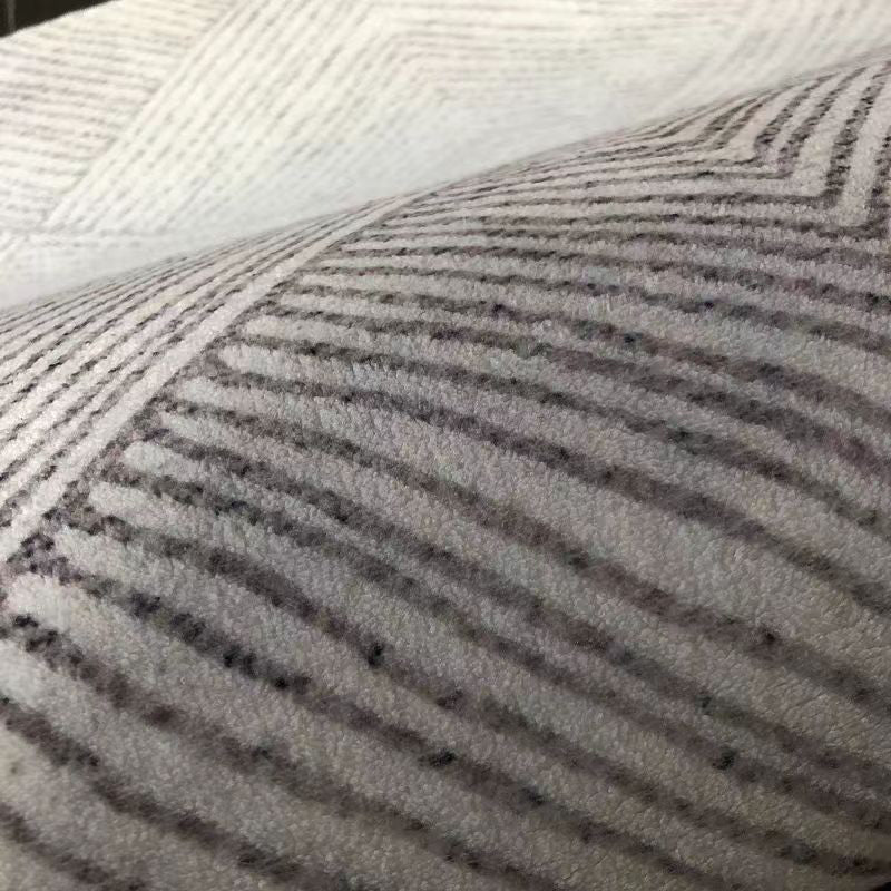Dark Gray Nordic Rug Polyester Striped Area Rug Tear Resistant Rug for Living Room