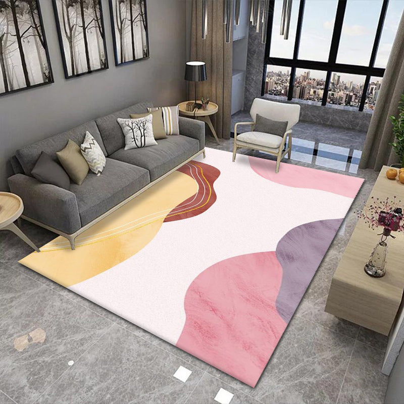 Nordic Purple Carpet Contrast Color Carpet Washable Carpet for Drawing Room