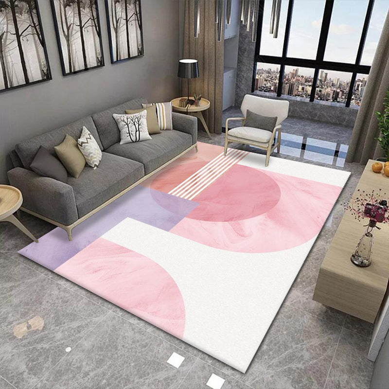Nordic Purple Carpet Contrast Color Carpet Washable Carpet for Drawing Room