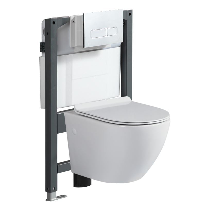Modern Wall Mount Toilet White Toilet Bowl with Seat for Washroom