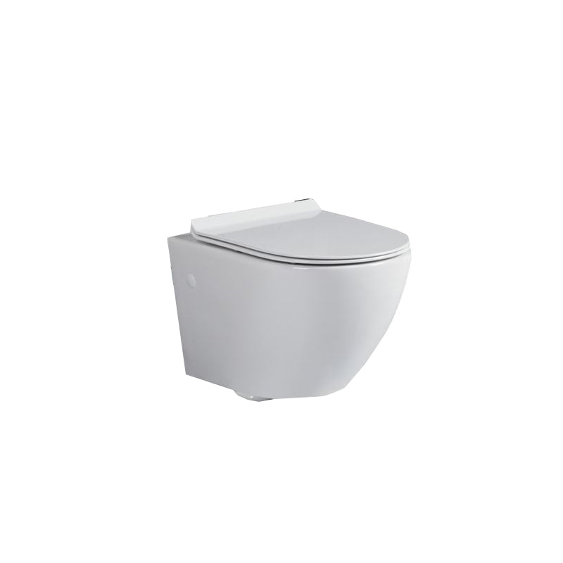 Modern Wall Mount Toilet White Toilet Bowl with Seat for Washroom