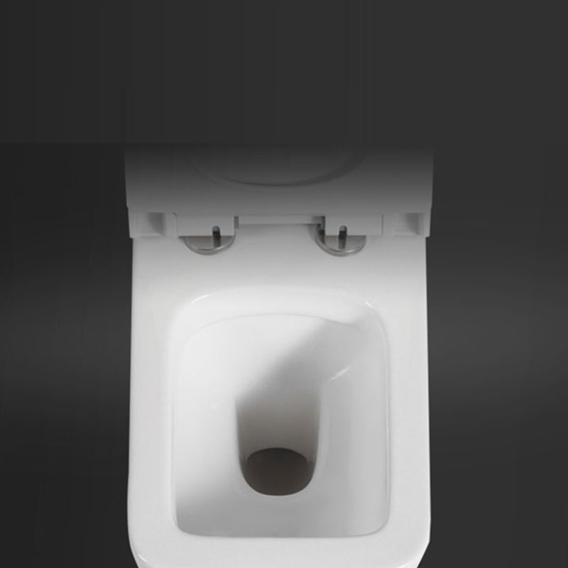 Modern Wall Mount Toilet White Toilet Bowl with Seat for Washroom