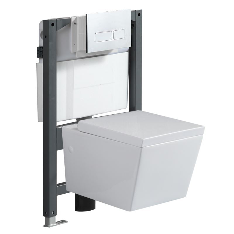 Modern Wall Mount Toilet White Toilet Bowl with Seat for Washroom