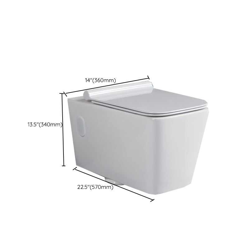 Modern Wall Mount Toilet White Toilet Bowl with Seat for Washroom
