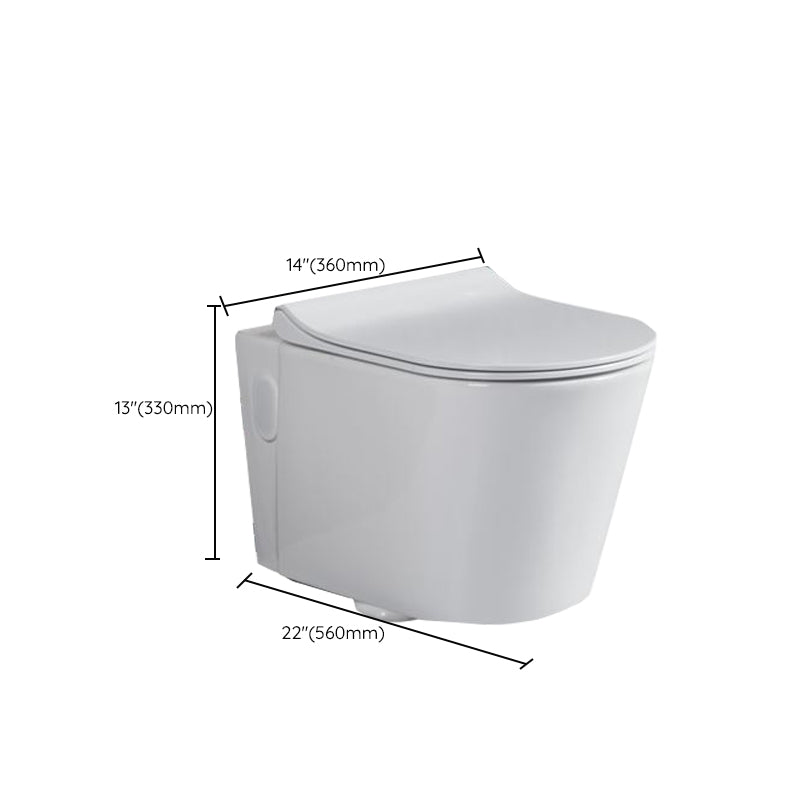 Modern Wall Mount Toilet White Toilet Bowl with Seat for Washroom