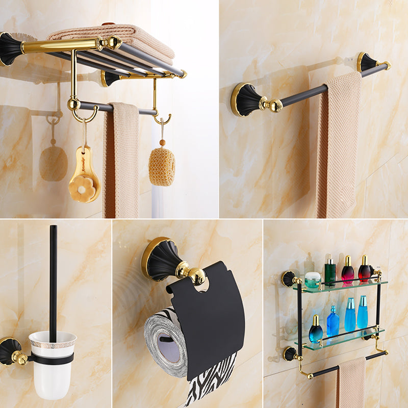 Traditional Bathroom Accessory Kit Towel Bar Bath Shelf Black Bath Hardware Set