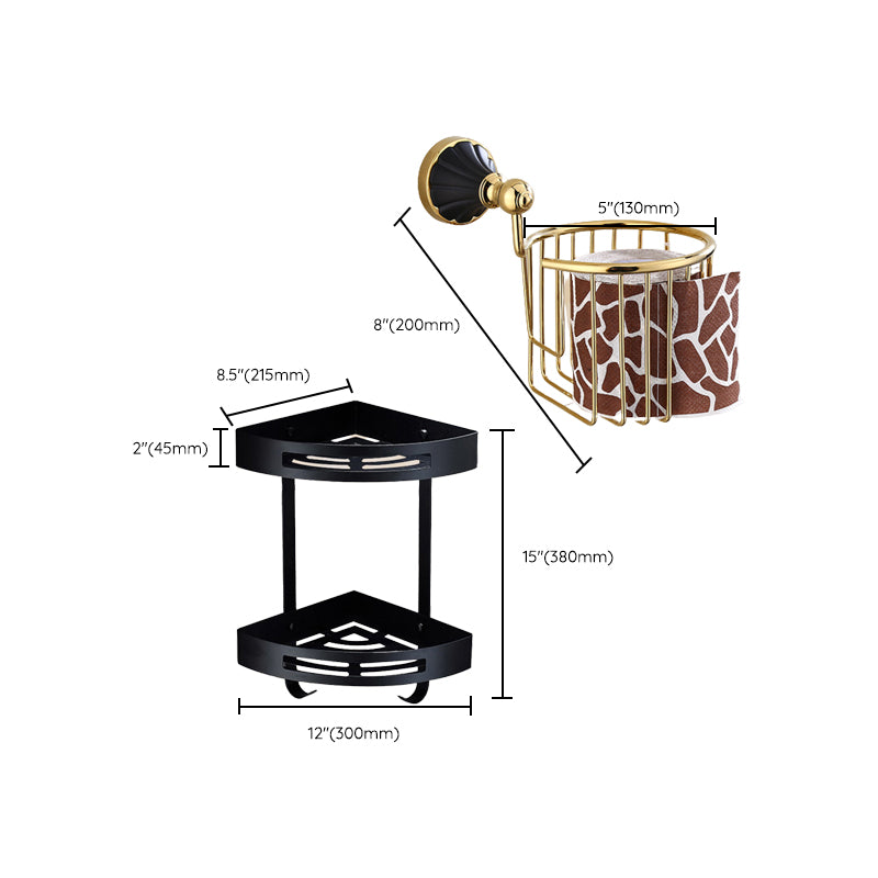 Traditional Bathroom Accessory Kit Towel Bar Bath Shelf Black Bath Hardware Set