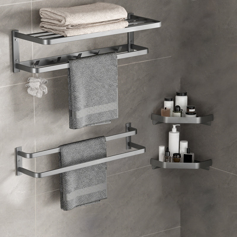 Modern Grey Bath Hardware Set Towel Bar Paper Holder Bathroom Accessory Kit