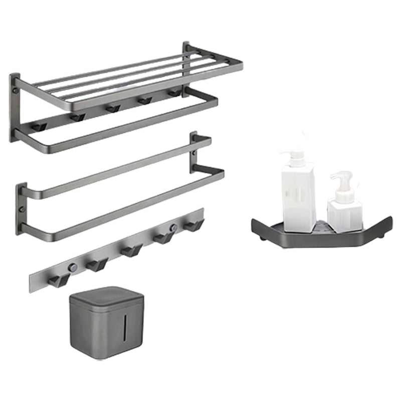 Modern Grey Bath Hardware Set Towel Bar Paper Holder Bathroom Accessory Kit