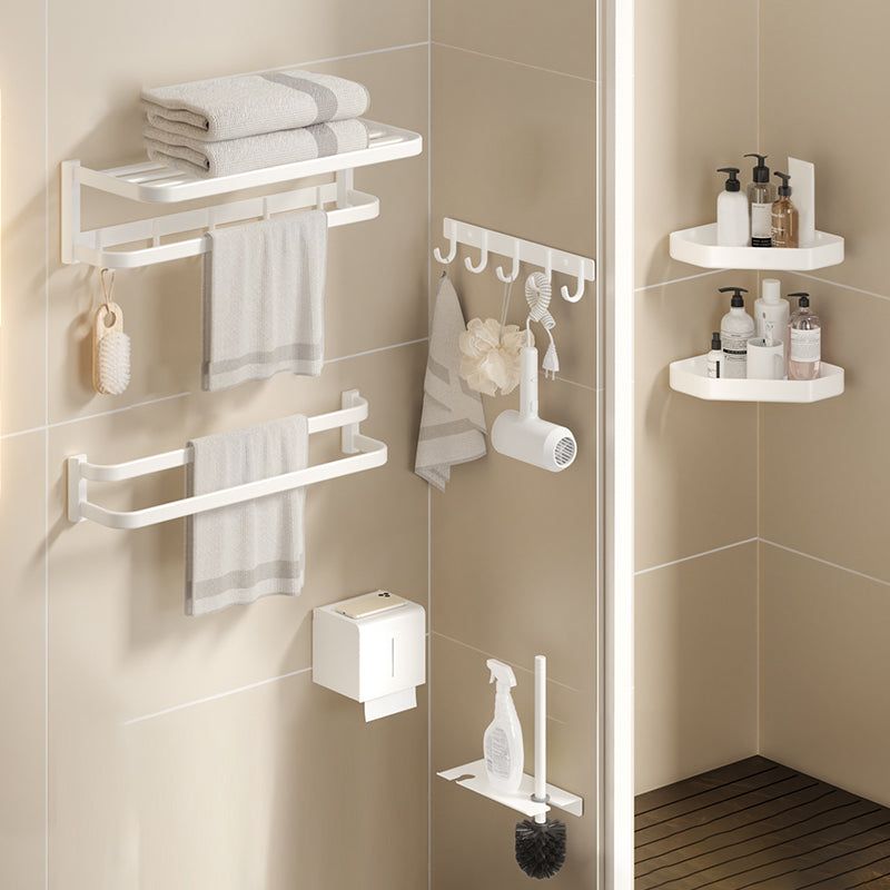 Modern White Bath Hardware Set Bath Shelf Paper Holder Bathroom Accessory Kit