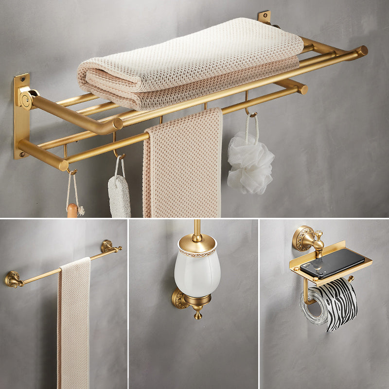 Modern Bathroom Accessory Kit Paper Holder Bath Shelf Gold Bath Hardware Set
