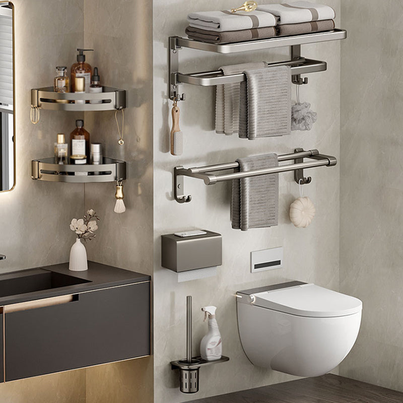 Modern Bath Hardware Set Grey Bath Shelf Paper Holder Bathroom Set