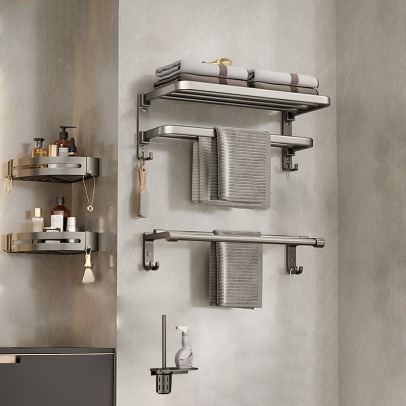 Modern Bath Hardware Set Grey Bath Shelf Paper Holder Bathroom Set