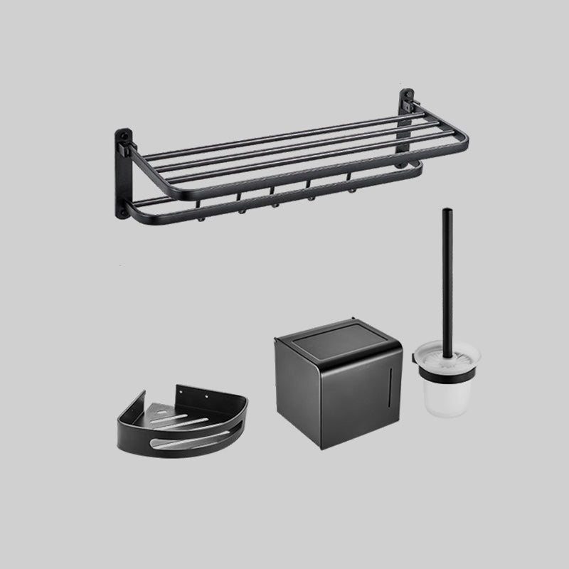 Modern Black Bathroom Accessory Kit Towel Bar Bath Shelf Bath Hardware Set