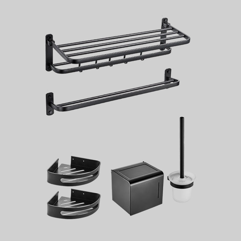 Modern Black Bathroom Accessory Kit Towel Bar Bath Shelf Bath Hardware Set