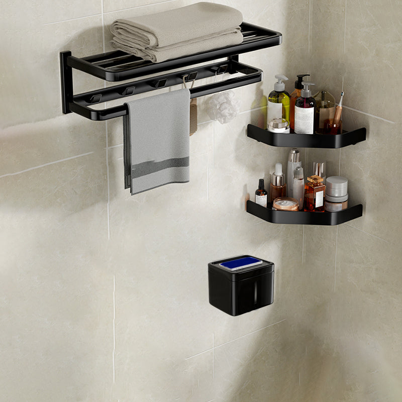 Modern Bathroom Set Towel Bar Paper Holder Black Bathroom Accessory Kit