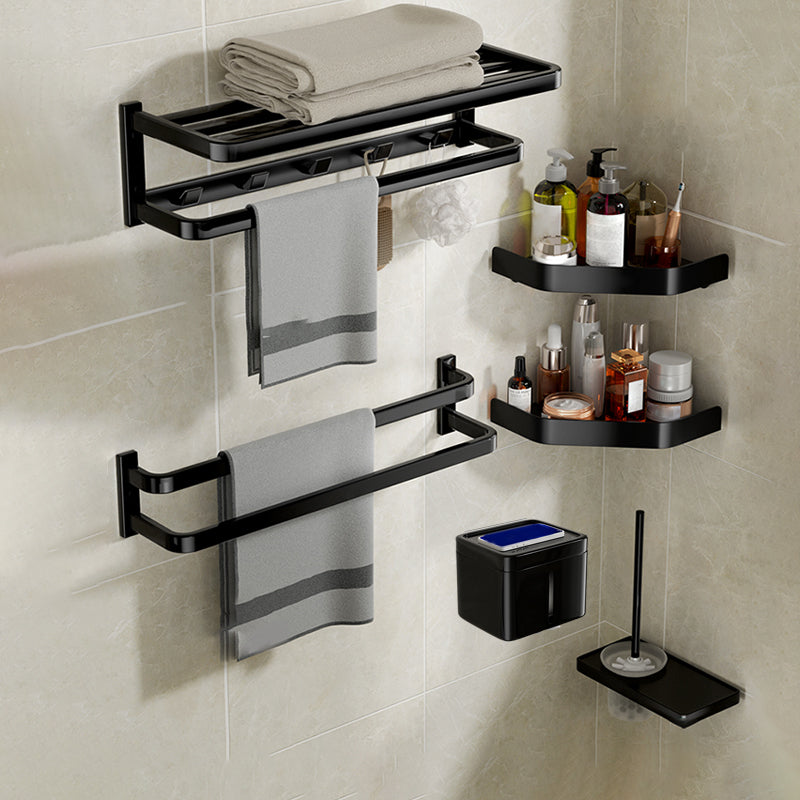 Modern Bathroom Set Towel Bar Paper Holder Black Bathroom Accessory Kit