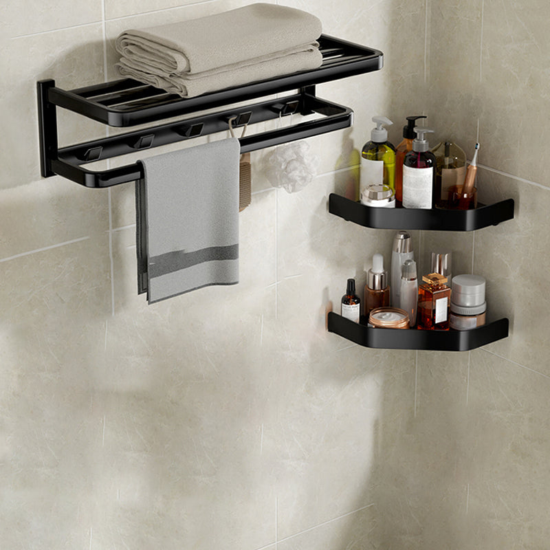 Modern Bathroom Set Towel Bar Paper Holder Black Bathroom Accessory Kit