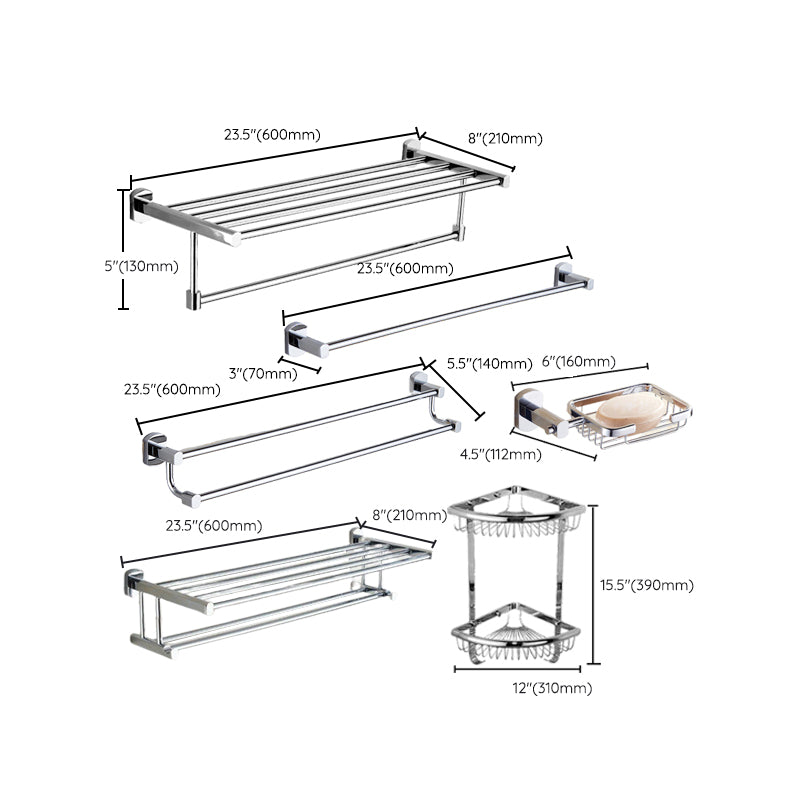 Modern Bathroom Accessory Kit Paper Holder Towel Bar Stainless Steel Bathroom Set