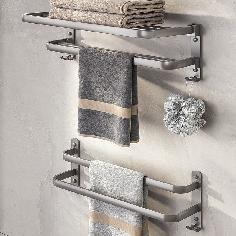 Modern Bath Hardware Set Towel Bar Paper Holder Grey Bathroom Accessory Kit