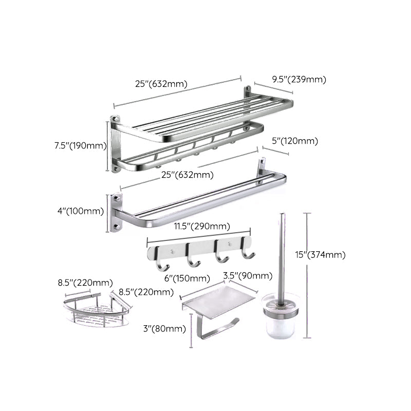 Modern Bathroom Set Paper Holder Bath Shelf Stainless Steel Bathroom Accessory Kit