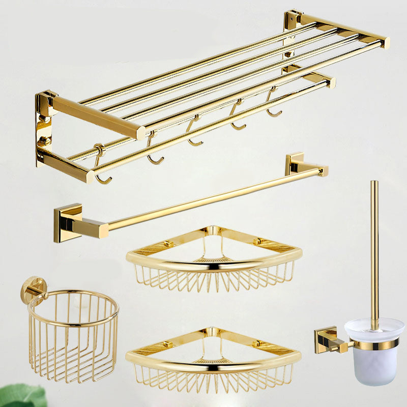 Traditional Brass Bathroom Accessory Set Polished Metal Bathroom Hardware
