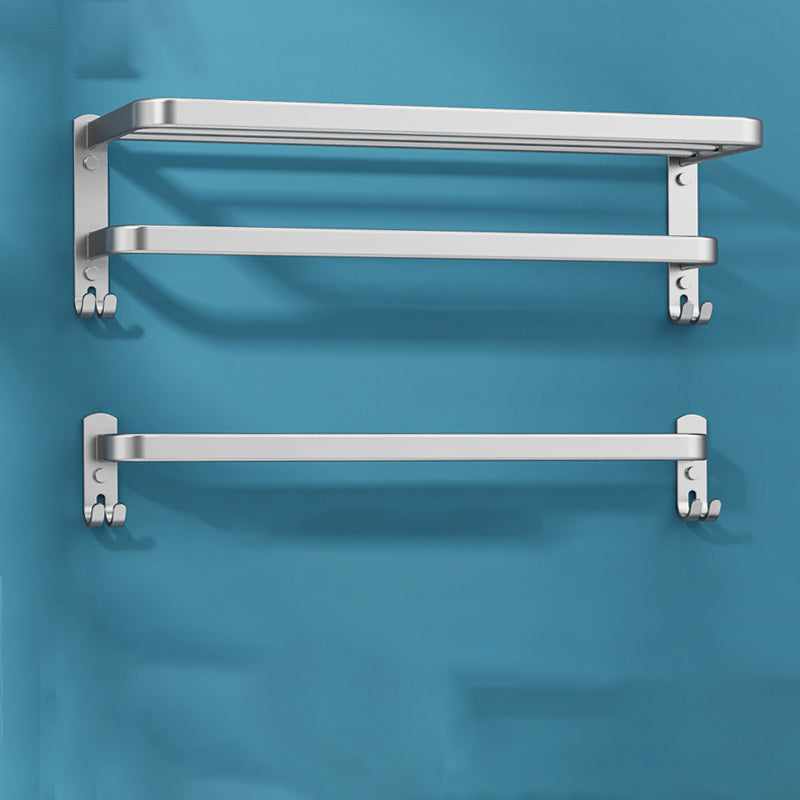 7 Piece Bathroom Accessory Set Modern Aluminum Bathroom Set in Silver