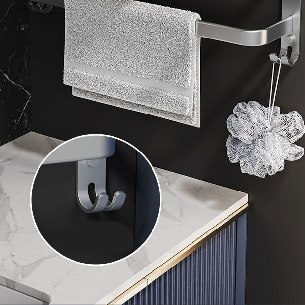 7 Piece Bathroom Accessory Set Modern Aluminum Bathroom Set in Silver