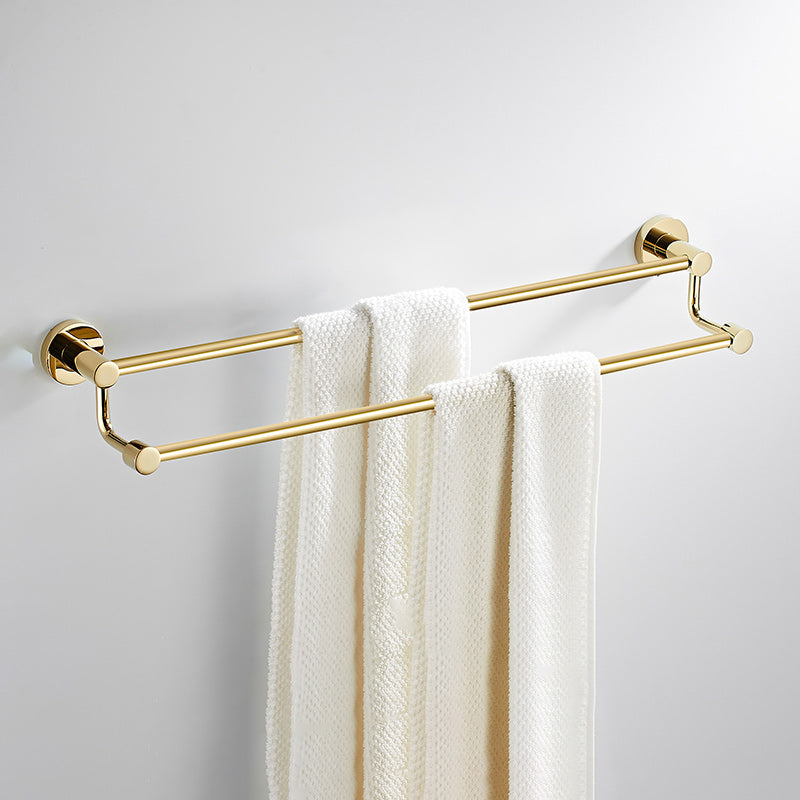 4 Piece Traditional Bathroom Accessory Set Brass Bathroom Set in Matte Gold