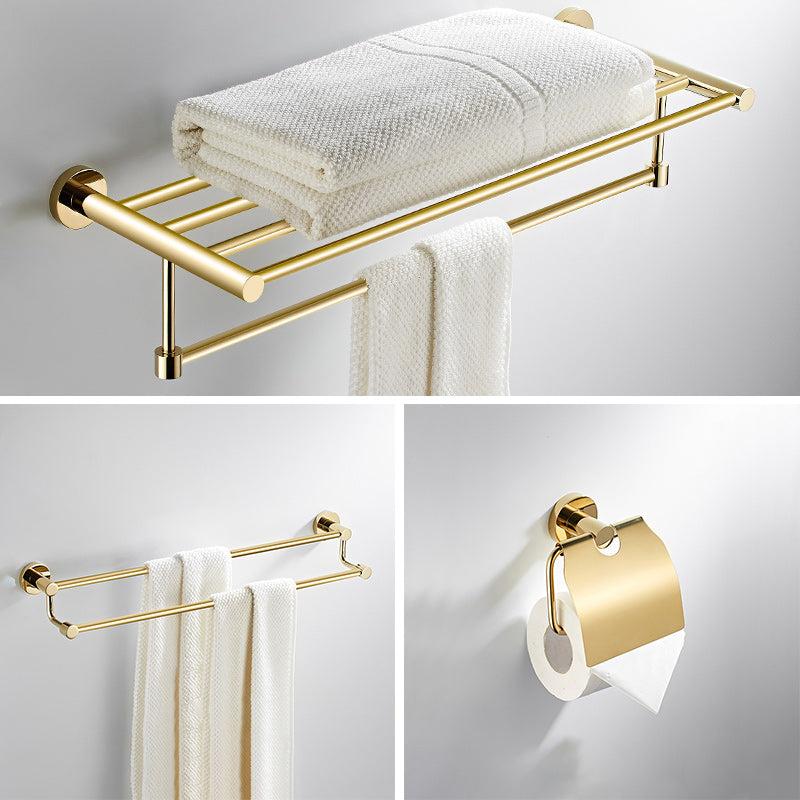 4 Piece Traditional Bathroom Accessory Set Brass Bathroom Set in Matte Gold