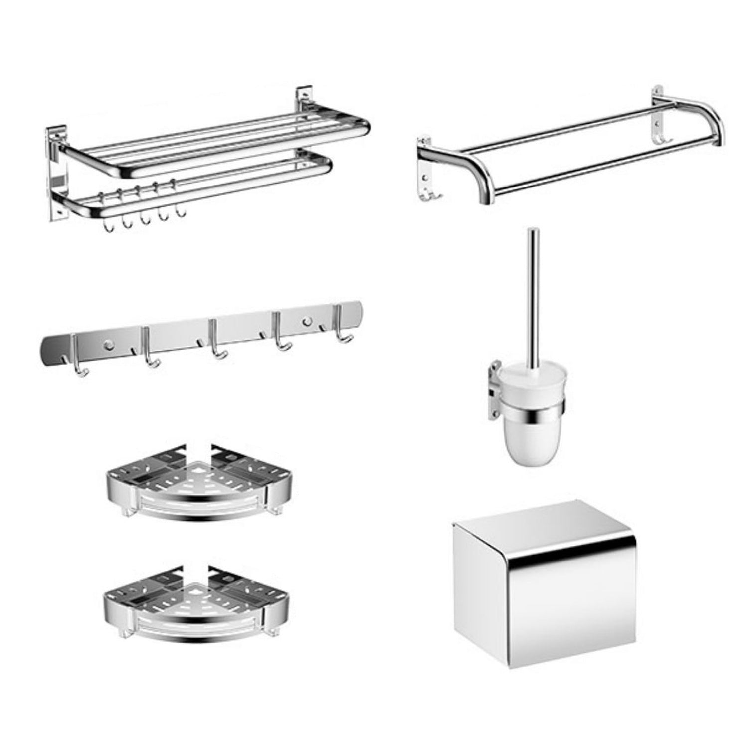 Modern Bathroom Accessory as Individualor as a Set Polished Chrome Bathroom Set