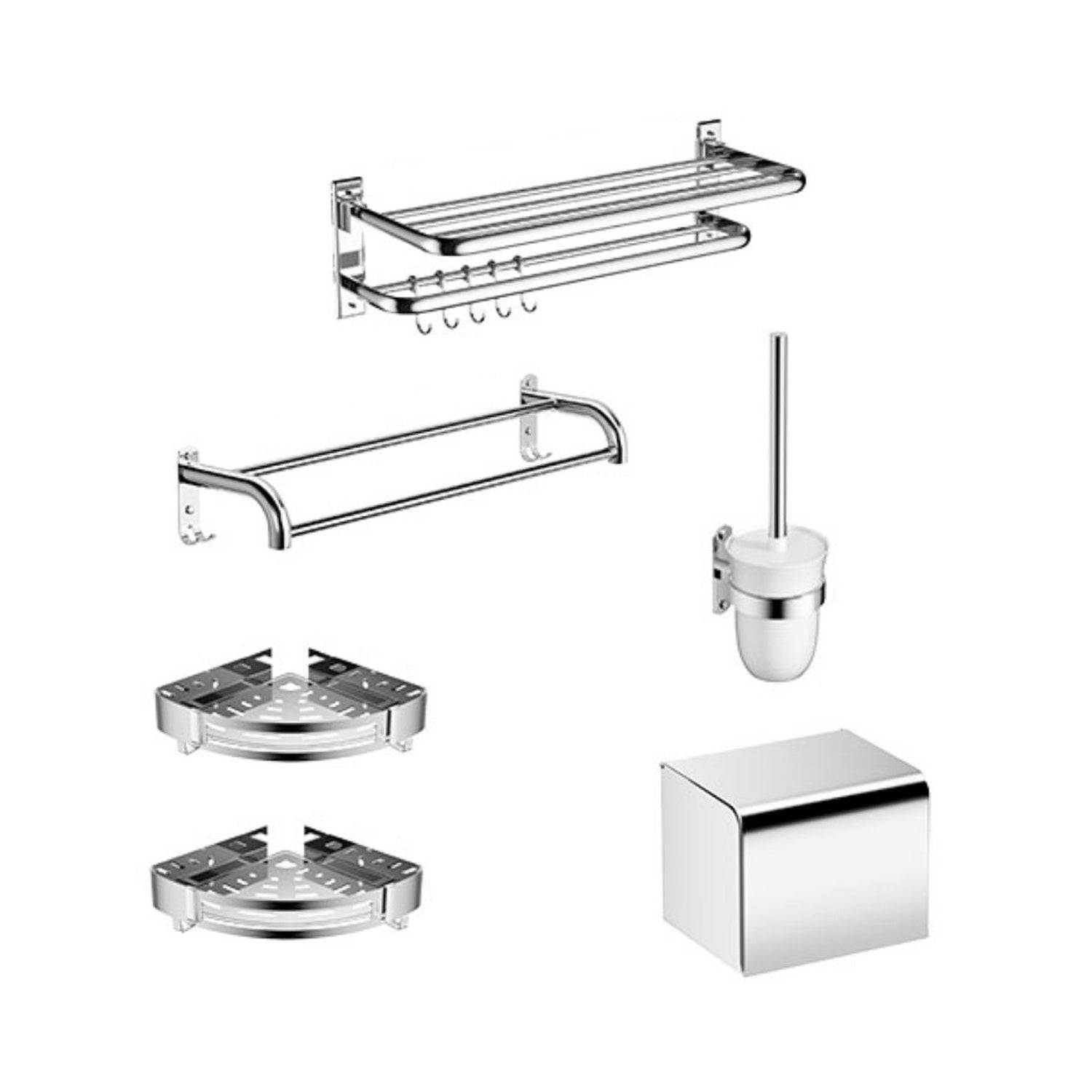 Modern Bathroom Accessory as Individualor as a Set Polished Chrome Bathroom Set
