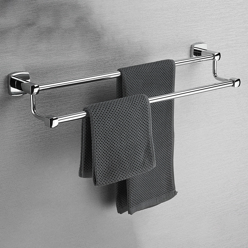 Polished Chrome Modernism Bathroom Accessory Set Bath Shelf/ Towel Bar/Robe Hooks Included