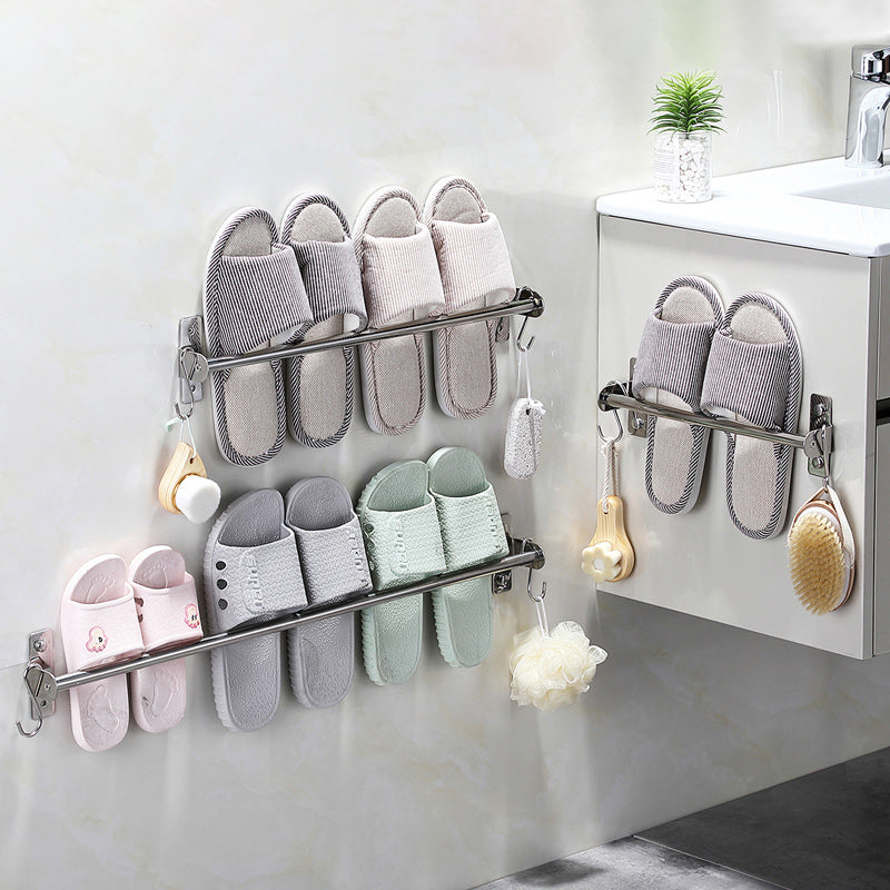 3-Piece Stainless Steel Bathroom Accessory Set Modern Chrome Slipper Stand