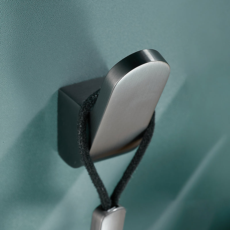 Brass 5 Piece Bathroom Accessory Set Vintage Metal Robe Hooks