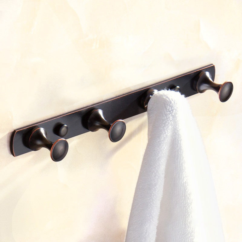 5 Piece Traditional Bathroom Accessory Set Brushed Brass Robe Hooks