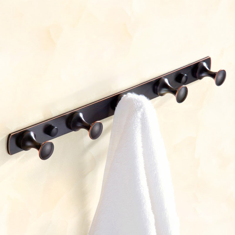 5 Piece Traditional Bathroom Accessory Set Brushed Brass Robe Hooks