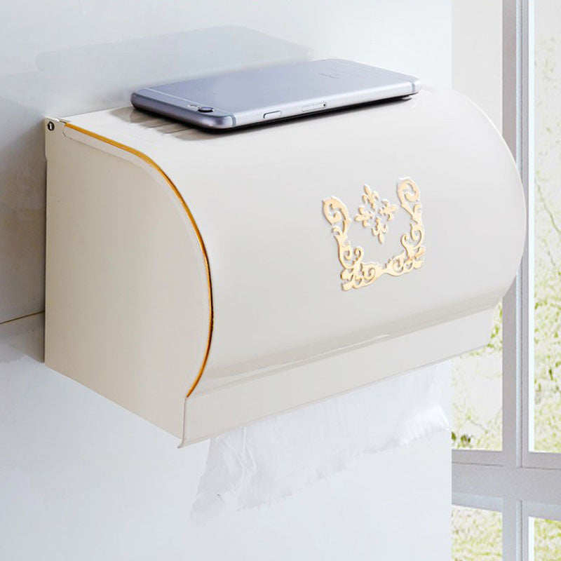 Vintage Bathroom Accessory Set Aluminum Paper Holder in White