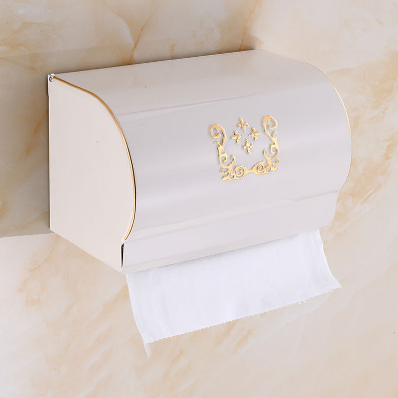 Vintage Bathroom Accessory Set Aluminum Paper Holder in White