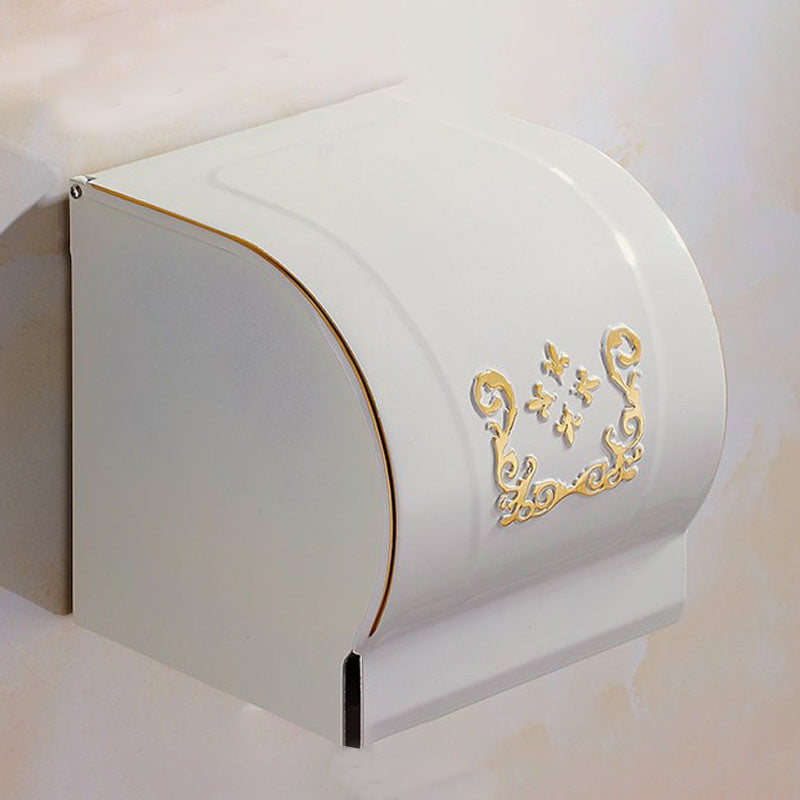 Vintage Bathroom Accessory Set Aluminum Paper Holder in White