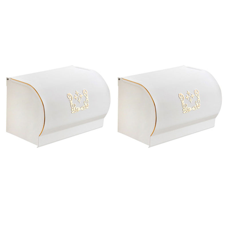 Vintage Bathroom Accessory Set Aluminum Paper Holder in White